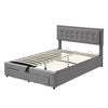 Ottoman Storage Gas Lift Bed Upholstered 4ft6 Double Bed Frame with Drawer Grey