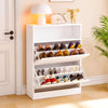 2 Drawer Shoe Cabinet with Shelf Slim Space-Saving Storage,White for 10+ Pairs