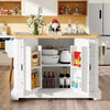 Mobile Kitchen Island Cart w/ Drawers, Adjustable Worktop, Storage Cabinet White