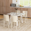 Extendable Kitchen Table for 2-4, Folding Drop Leaf Dining Table, White
