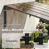 3.4 x 3 m Lean-to Pergola, Wall-Mounted Hardtop Gazebo with Polycarbonate Roof