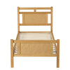 3ft Single Bed Frame 90x190cm with Rattan Headboard and Sturdy Slats, Natural
