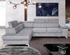 Corner Sofa Bed Storage Sleep Function Velvet Easy Clean Fabric New MADRYT
