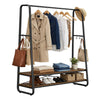 Clothes Rail, Heavy-Duty Clothes Rack with 2 Shelves, 6 S-Hooks