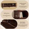 TV Stand Cabinet with Solid Wood Sliding Doors, Storage Media Console TV Unit