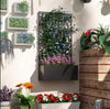 Metal Raised Garden Bed with Trellis Outdoor Elevated Planter Box Black New