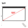 72/92/100/120"HD Electric Motorized Projector Screen Matte White Fabric 4:3 16:9