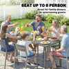 Garden Dining Table for 6 Person, 165 x 80 cm Rectangular Outdoor Dining Table