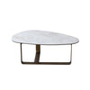 Coffee Table Marble Effect Glass Ceramic Top Gold Metal Frame Living Room Home