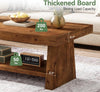 47 Inch Solid Wood Coffee Table, 2 Tier Farmhouse Center Table for Living Room