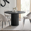 Dusk Hattie Panel Round 4-6 Seater Pedestal Dining Table Black RRP £