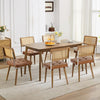 Rattan Back Dining Chairs Set of 1 2 Mid-Century Modern Kitchen Chairs for Home