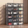 12x Stackable Foldable Boxes Trainers Organiser Clear Plastic Shoe Storage Box