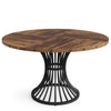 PHDFURNITURE Round Dining Table 120 cm for 4-6 People AXIS - Rustic Brown Wooden