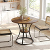 80cm Round Dining Table, Wooden Circle Kitchen Table with Frame for Dining Room