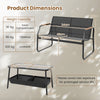 Outdoor Conversation Set with 2 Storage Compartments-Black