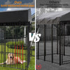 XXL Large Outdoor Dog Kennel Crate Fully Covered Roof Dog Fence Pen Feeder Door