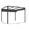 3 x 3(m) Pergola with Retractable Roof & Roller Shade, Dark Grey