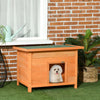 Pawhut 82cm Elevated Dog Kennel Wooden Pet House Outdoor with Open Top