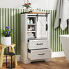 Farmhouse Bathroom Floor Cabinet Freestanding Storage Cabinet-White