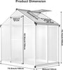 6.25 x 4 Ft Greenhouses Outdoor with Door and Vent Window Roof Walk-in Sun House
