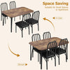 5PCS Wooden Dining Table Set for 4,Kitchen Table&Chairs Set w/Upholstered Seats