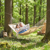 Double Hammock 2-Person Padded Swing Bed Cream White