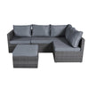 6 Seater Rattan Garden Corner Sofa Set Outdoor Furniture Grey Thick Cushions