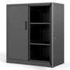 Metal Storage Cabinet with 2 Lockable Doors-Black