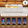 High Gloss Coffee Table with LED Lights 2Darwers Light Up Space-saving End Table