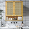 2 Doors Wall Cabinet Home Storage Floating Cupboard Kitchen Storage Hanging Unit