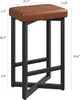 Bar Stools Set of 4 Counter Height Backless Barstool Upholstered PU Leather Seat