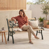 Wooden Garden Bench Rose 3 Seater Solid Pine Outdoor Patio Seat Furniture