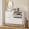 Slim Shoe Storage Cabinet with 4 Flip Drawers for Hallway, White