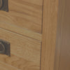 Baysdale Rustic Oak 3 Drawer Bedside Cabinet / Bedroom Lamp Table / Nightstand