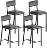 Counter Height Bar Stools Set of 2/4, Modern Faux Leather Bar Chairs with Back