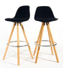 Bar Stools Kitchen Breakfast Chairs Dining Modern Wooden Velvet | Set of 2