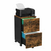 VASAGLE File Cabinet 2 Drawers Rolling Office Filing Cabinet + Wheels OFC040B01