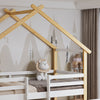 White Wooden Kids House Bed Frame with Storage Drawers 3 FT Single Kids Sleeper