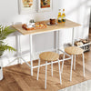 Dining Set Kitchen Table and Chairs for 2 w/ Square Table-White 3-Piece