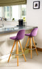 Bar Stools Kitchen Breakfast Chairs Dining Modern Wooden Velvet | Set of 2