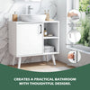 Under Sink Cabinet Bathroom Basin Unit Cupboard Storage Furniture & Shelf Rvigqa