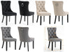 Plush Velvet Dining Chairs with Knocker 1 2 4 6 Black Grey Beige Stud Detailing