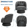 360° Swivel Accent Chair Upholstered Barrel Chair w/Striped Backrest Living Room
