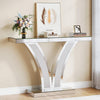 100CM Mirrored Console Table, Modern Sliver Entryway Table with Crystal Frames