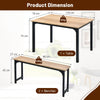3-Piece Dining Table Set Industrial Breakfast Kitchen Table Set with 2 Benches