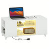High Gloss Coffee Table with LED Light Living Room Cocktail Sofa Center Table