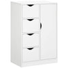 Freestanding Bathroom Cabinet, 4 Drawer Storage Cupboard with Door for Living Ro