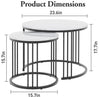 Round Coffee Tables, Set of 2 End Table, Nesting Side Circle, Black