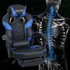 Ergonomic Computer Gaming Chair Office Recliner Massage Lumbar Support Blue Home